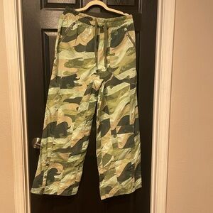 Free People Camouflage Wide-Leg Pants